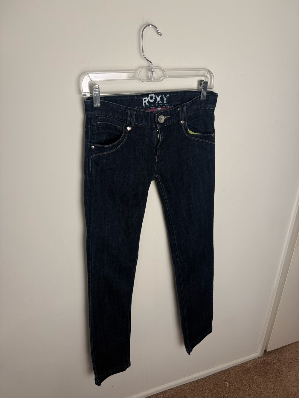 Roxy Y2K Low Rise Women's Dark Indigo Skinny Jeans